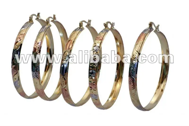 Gold plated Tri color Earrings