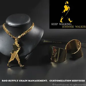 Keep Walking Porte-collier et bracelet en cuir Pot à vin Services personnalisés pour la société Johnnie Walker