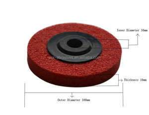 4 Pouce <span class=keywords><strong>x</strong></span> 16mm 9 P/U5 Abrasif Rouge Couleur Disque à Polir En Nylon Pour Acier Inoxydable - Product Image 2