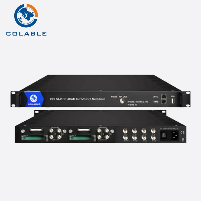Professionnelle — modulateur aller à QAM DVB-C, commutateur 8 modulateur à 4 x DVB-C modulateur de Satellite, avec fentes de caméras COL5441CE