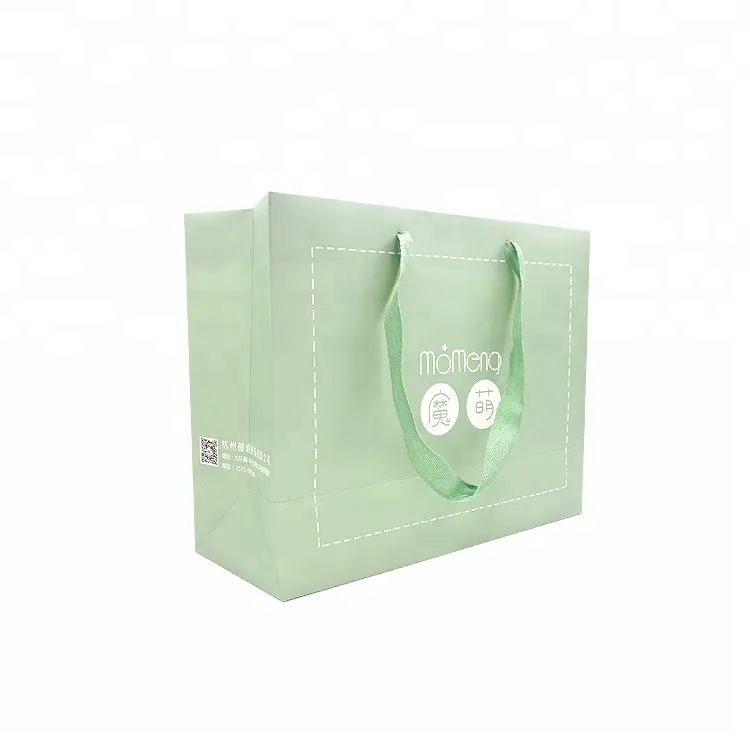 गुआंगज़ौ निर्माता फ्लैट रस्सी हल्के हरे रंग कला कागज कपड़े शॉपिंग <span class=keywords><strong>बैग</strong></span>