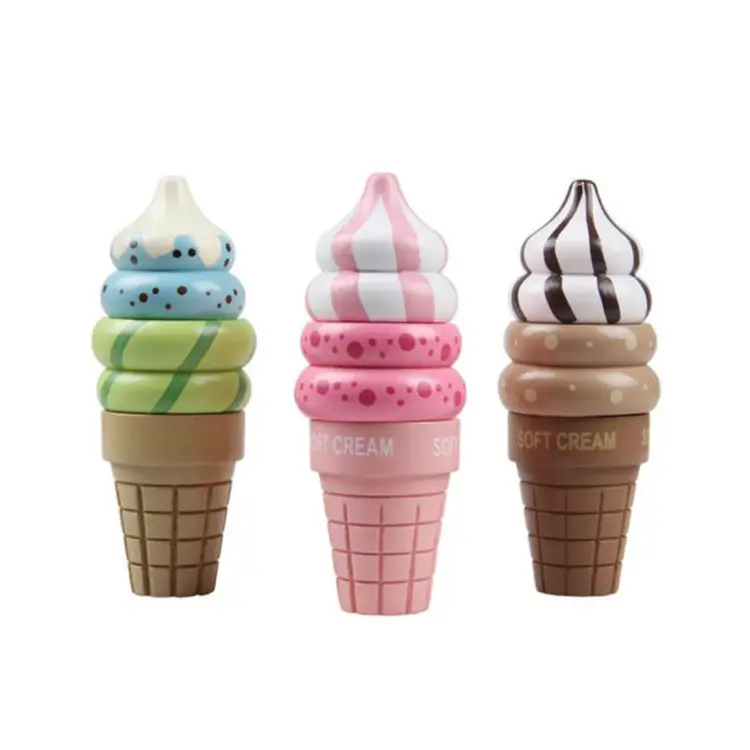 Venta caliente pastel mezclador juego helado de juguete de madera de cocina