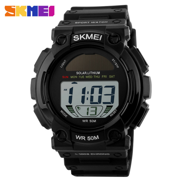 Digital Solar Sports Watch 50M Waterproof Diving Watches Men Relogio SKMEI 1126