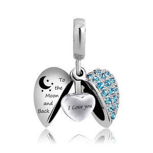 Personalizzato ti amo alla luna e retro in acciaio inossidabile collana urna cuore commemorativo ciondolo gioielli cremazione - Product Image 6