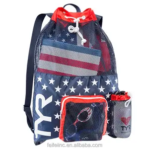 New mesh Sports bag sublimation swimming Polyester nylon mesh drawstring bag