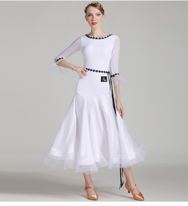 Ventas calientes de alta calidad verde blanco mujeres niñas moda elegante China <span class=keywords><strong>Tango</strong></span> vestidos de baile de salón - Product Image 5