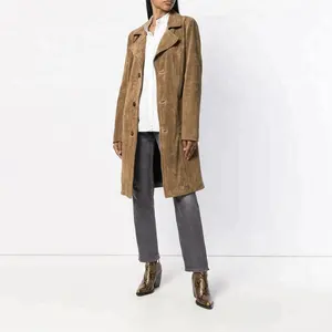 Сделано в Китае, новейший дизайн, зимнее женское длинное пальто из искусственной замши