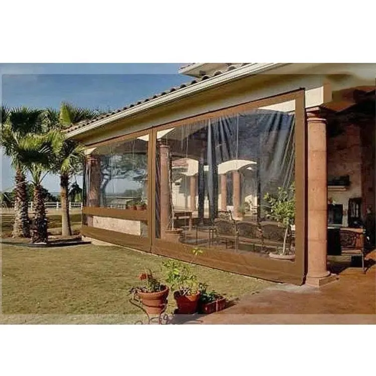 Impermeable personalizada sol sombra de 0,5mm de vinilo claro toldo patio carcasa sol tela de sombra para la venta