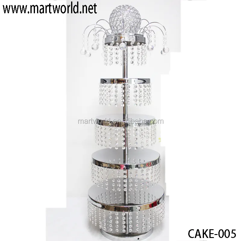 Kuchenst änder mit Kristall hängenden Perlen 5-stufiger Kristall kuchenst änder Kuchen dekorationen Hochzeits dekorationen Party (Kuchen-005)