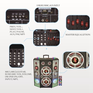 Chuyên nghiệp 200 Wát trong nhà Surround loa siêu trầm loa với RGB LED chiếu sáng và 150 Wát Công suất đầu ra nhấp nháy DJ đèn - Product Image 2