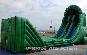 Juegos de tirolesa inflables de PVC grandes <span class=keywords><strong>para</strong></span> <span class=keywords><strong>adultos</strong></span>, tobogán de entretenimiento deportivo de desafío al aire libre con soplador y kits de reparación - Product Image 4