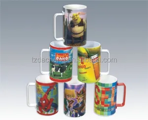 Lenticular Mug Wholesale Dinnerware Sets Heat Transfer Printing Kids Cartoon Puzzle Plastic Kids Mugs