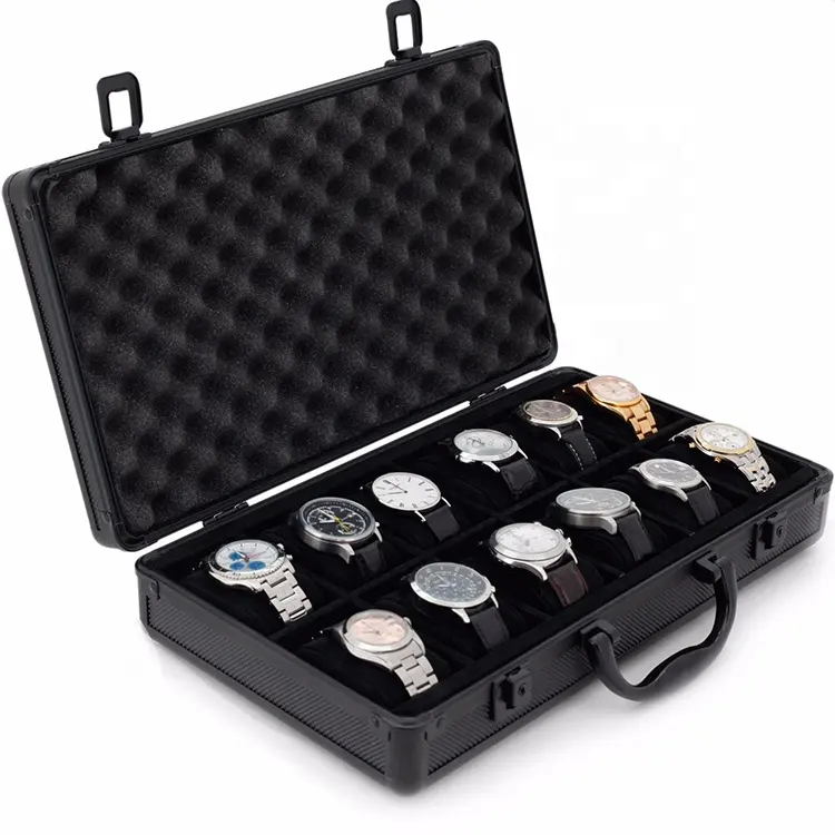 Luxury black beauty aluminum strap wrist watch case for men