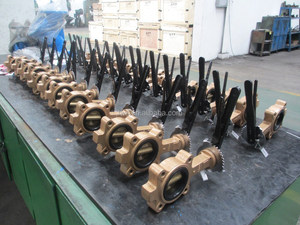 مياه البحر الألومنيوم البرونزية المصقول صمام فراشة - Product Image 4