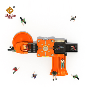 Équipement de terrain de jeu multifonctionnel en acier et plastique, jouets d'extérieur pour bébés et enfants, pour garderie, éducatif, toboggan en plastique public - Product Image 2