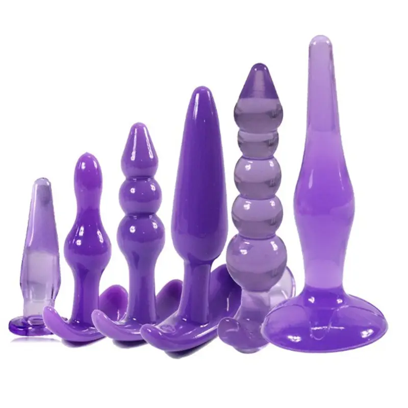 6 Pcs Fábrica Diretamente Venda TPR Próstata Massagem Anal Beads Butt Plug Set Estimulador Brinquedos Sexuais Anal para Homens e Mulheres