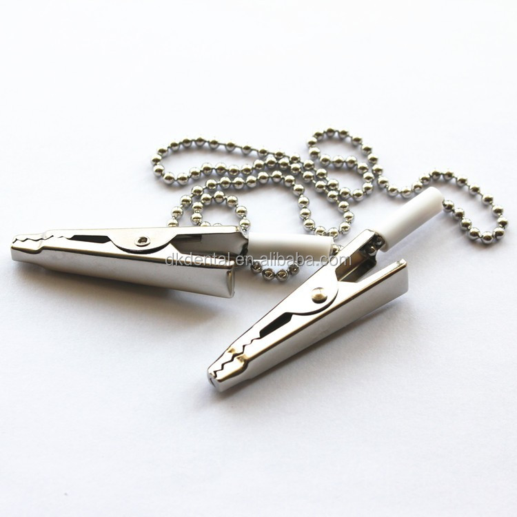 Metal Napkin Chain Clip Portable Towel Apron Holder Retainer Small Bib