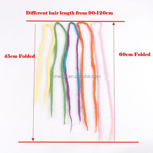 Luxe pour tresser 90cm-120cm de long Népal laine feutrée synthétique <span class=keywords><strong>Dreadlocks</strong></span> Crochet tresses cheveux pour enfants et adultes - Product Image 3