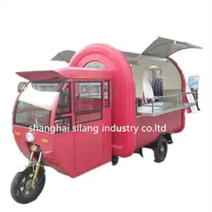 Shanghai Silang Wit 3 Wielen Elektrische Food Truck, Straat Fastfood Elektrische Driewieler/Elektrische Pizza Oven