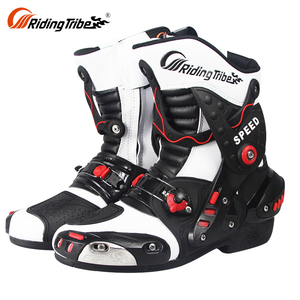 Sokak yaz uzun touring erkekler su geçirmez zip up biker motosiklet binici çizmeleri