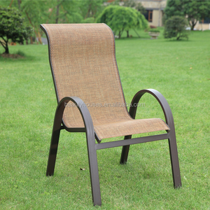 Sillas de jardín de aluminio para exteriores contemporáneas Sling apilable Patio comedor silla con brazo para sala de estar baño muebles de exterior - Product Image 4