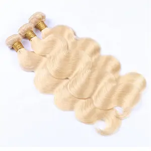 Wholesale Body Wave 613 Blonde Hair Bundles Cuticle Aligned Raw Remy Human Hair Weft