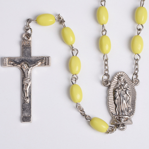 La migliore Vendita Christian Rosari Commercio All'ingrosso A Buon Mercato Luminoso Giallo Rosario Borda la Collana