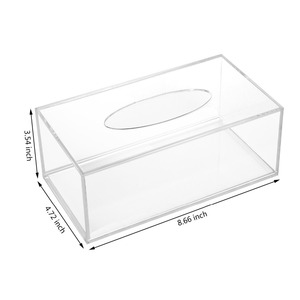 Porte-serviettes en plastique transparent, boîte de mouchoirs en acrylique, avec couvercle, bon marché, 1 pièce - Product Image 6