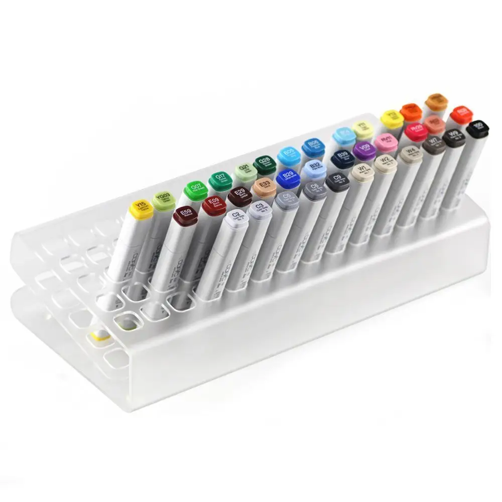 Bán Buôn Thiết Kế Mới Cao Cấp Rõ Ràng Acrylic 70 Pen Rack Copic Markers Chủ Lưu Trữ Display Đứng