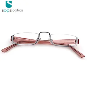 Wenzhou factory bulk wholesale optical half moon women metal reading glasses