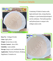 Collagène bovin hydrolysé en poudre, type I, 95% de protéines, sacs de 1 kg et 25 kg, marque Hua Xuan