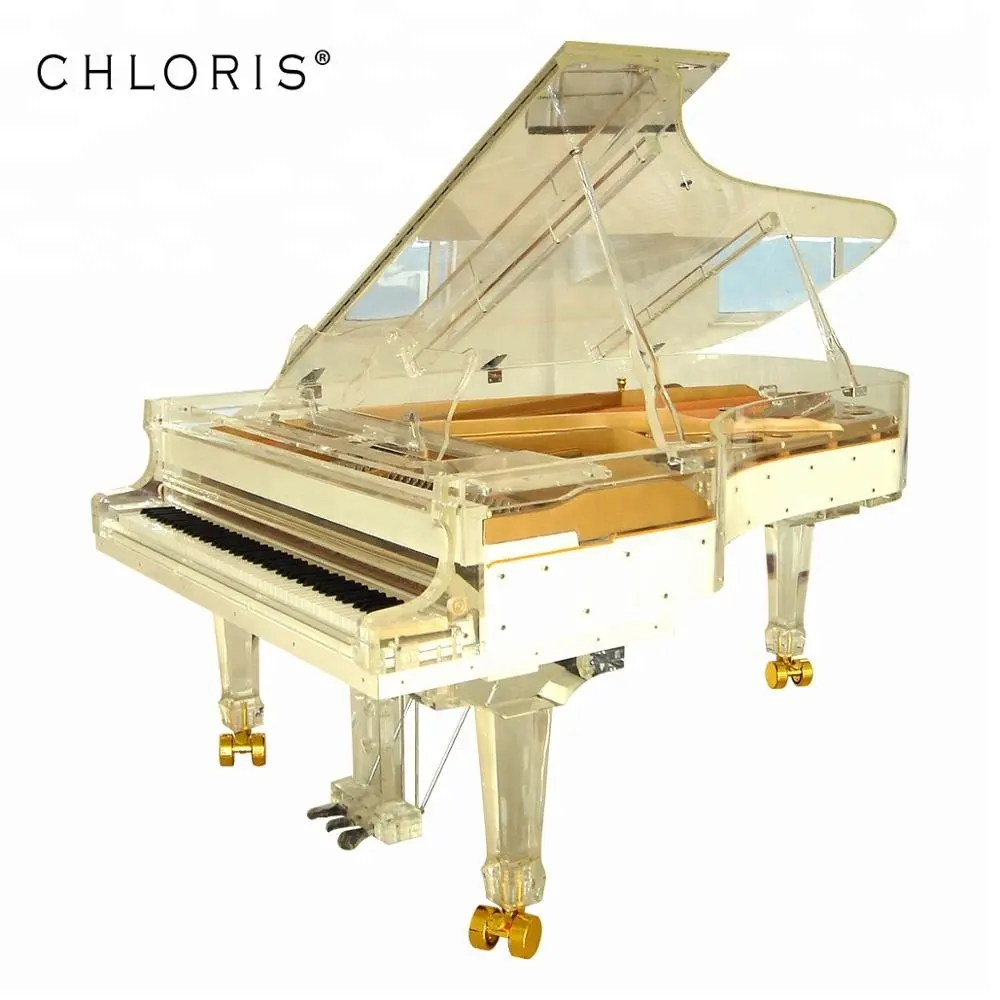 Chloris Luxe Hotel Meubilair Clear Acryl Podium Concert Grand Piano 275 Prijs Met Led-verlichting Crystal Piano