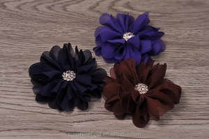 Vieira colmena bailarina gasa del pétalo flores con Crystal Button Spark Rhinestone botones bebé vendas <span class=keywords><strong>de</strong></span> la flor - Product Image 5