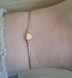 Zooying minimalista regolabile filo stringa amicizia argento oro piccolo cuore infinito braccialetto per donne e uomini - Product Image 3