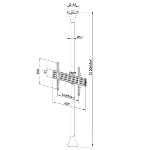 <span class=keywords><strong>Support</strong></span> TV <span class=keywords><strong>universel</strong></span> rotatif à 360 degrés, idéal pour vitrine - Product Image 6