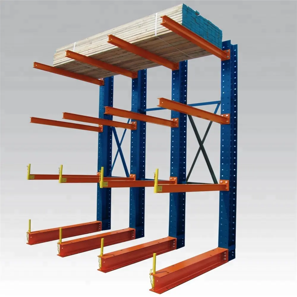 Max 1.5T/arm warehouse shelving cantilever racks, metal joint for diy pipe rack system, adjustable cantilever rack
