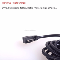 Kabel Pengisian Daya 16Pin OBD2 ke Micro USB dengan Pelindung Anyaman, Konduktor Tembaga Murni, dan Selubung TPE untuk Komputer, GPS, dan Perangkat E-dog