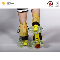 Chaussures de skate à roulettes jaunes en cuir véritable, modèle classique, les plus durables