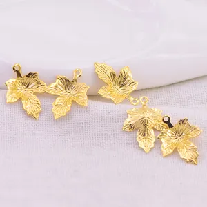 Sieraden maken Gouden metalen Maple leaf Oorbellen Hanger