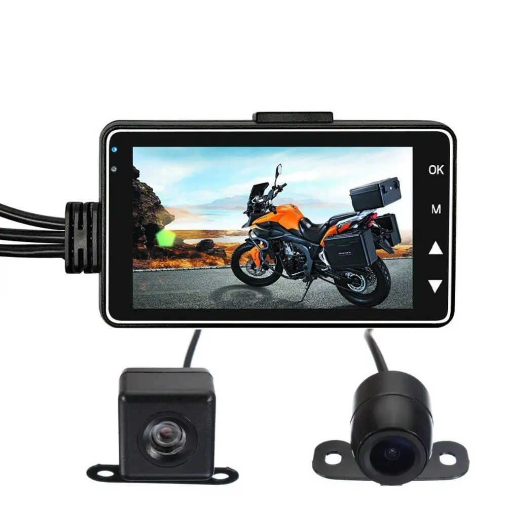 DVR para motocicleta de 2 canales, cámara para motocicleta, caja negra para motocicleta