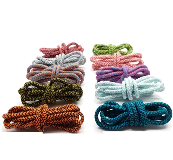 Custom 3mm fashion running shoestring , rope shoe laces with match tips