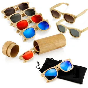 Gafas de sol polarizadas de madera para hombre, lentes de sol retro de alta calidad con espejo caliente, con logotipo personalizado, 2023