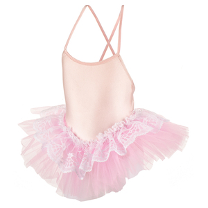 Vestido Tutú de Ballet de Algodón y Spandex <span class=keywords><strong>Rosa</strong></span> Personalizado para Niñas, Traje de Baile Económico para Entrenamiento - Product Image 3