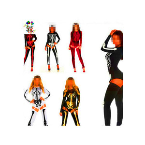 Costumes de fête d'halloween pour femmes adultes, <span class=keywords><strong>squelette</strong></span> <span class=keywords><strong>Sexy</strong></span> fantaisie HPC-3164 - Product Image 1