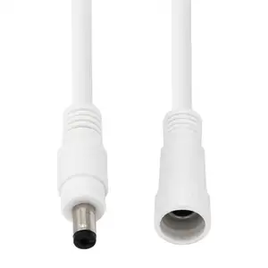 6ft 18AWG 2.1 Mm X 5.5 Mm Dc Plug Verlengkabel Voor Power Adapter Wit Zware