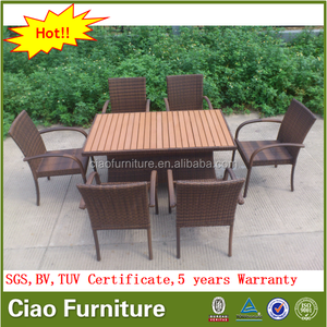 Ocio 6 personas mesa <span class=keywords><strong>de</strong></span> restaurante <span class=keywords><strong>de</strong></span> mimbre <span class=keywords><strong>muebles</strong></span> <span class=keywords><strong>de</strong></span> comedor silla - Product Image 2