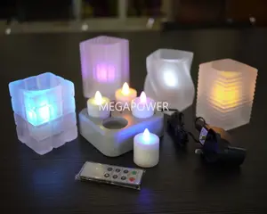 Lámpara de vela de mesa LED recargable regulable resistente al agua y al agua