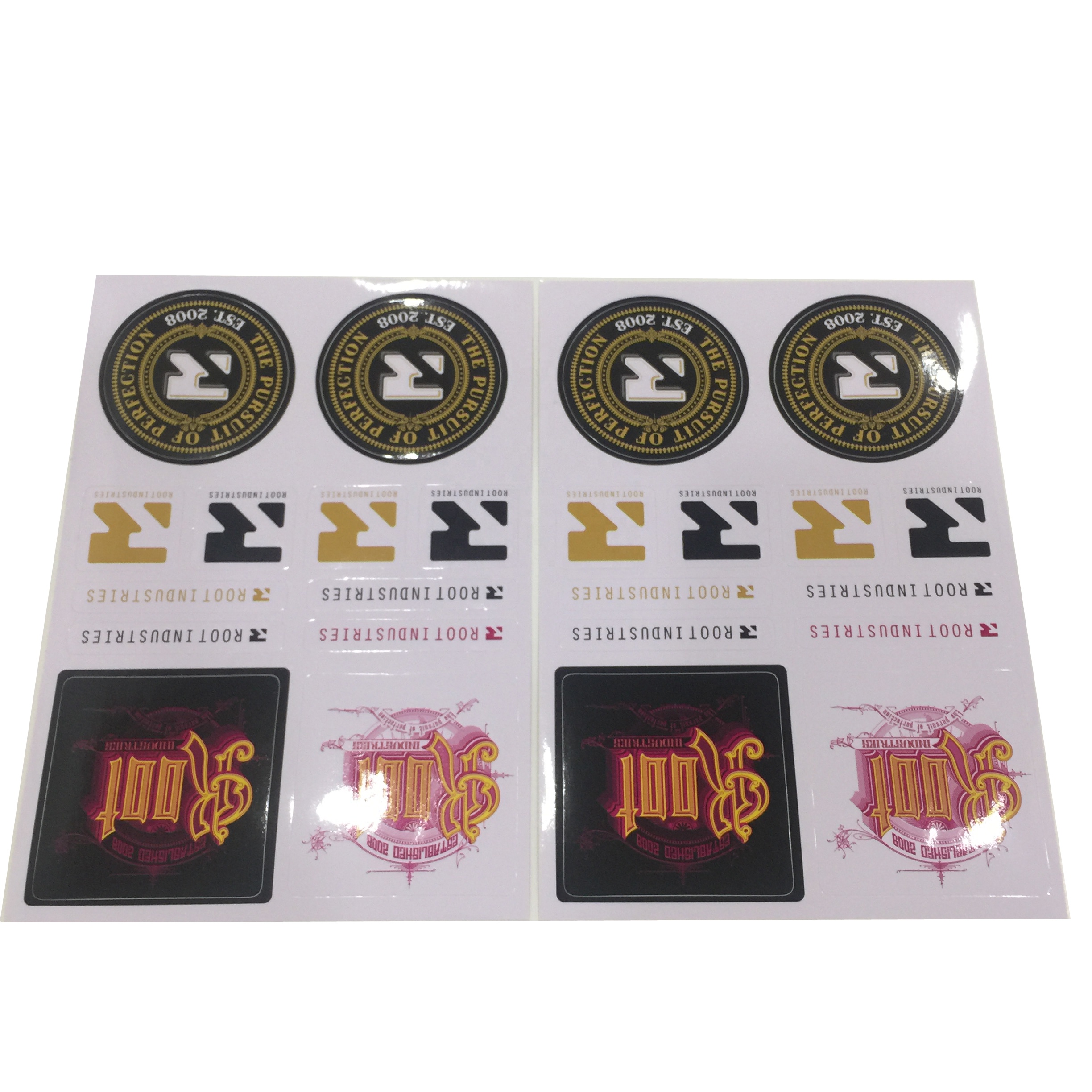 Высокое качество пользовательские Водонепроницаемый клей винил Индивидуальные стикеры печать напрямую с фабрики услуги печати