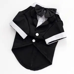 Teddy Formal Pet Dog Cat Clothes Shirt Bow Tie Suit Tuxedo Dog Coat for Wedding