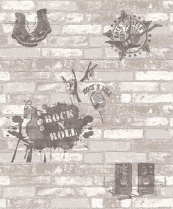 Phong Cách Rock And Roll Phong Cách Âm Nhạc 3D Gạch Nền Vinyl Phòng Giấy Dán Tường - Product Image 4